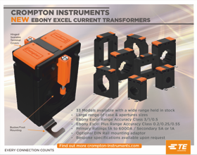 New Ebony EXCEL Current Transformers from Crompton Instruments