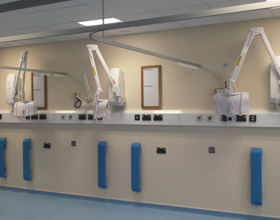 White aluminium trunking does Sterling job for hospital